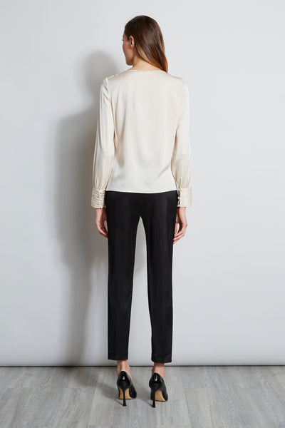 Asymmetric Silk Pearl Shirt
