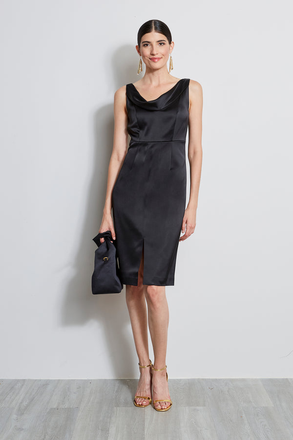 Totême Long-sleeve Monogram Silk Caftan Dress In Black 200