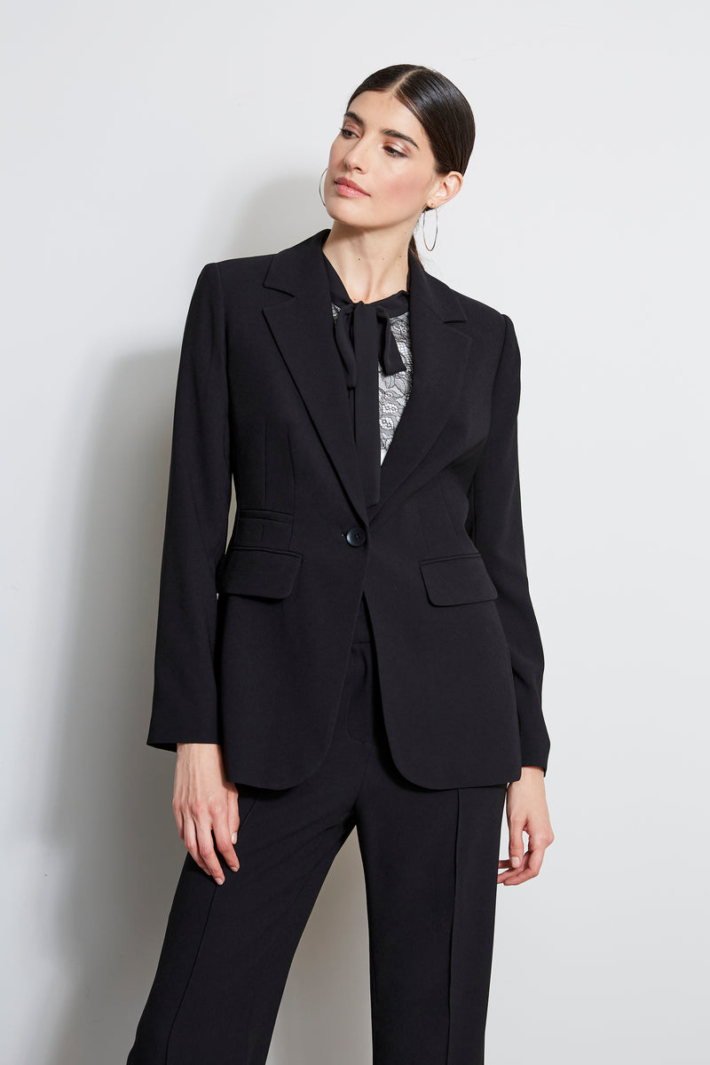 Single Button Crepe Blazer