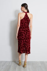 Burn Out Velvet Halter Dress