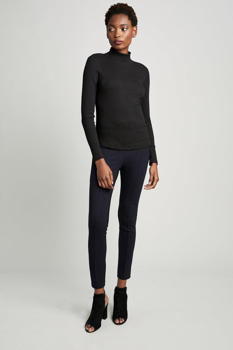 Mock Neck Long Sleeve Ribbed Knit