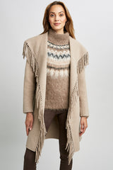 Fringe Detail Wrap Coat