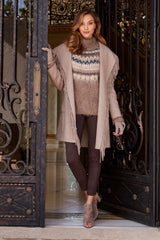 Fringe Detail Wrap Coat