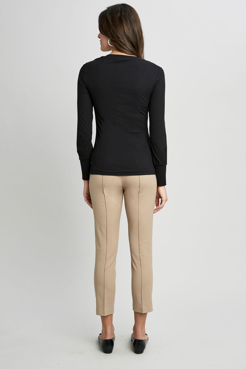 Straight Neck Ribbed Knit