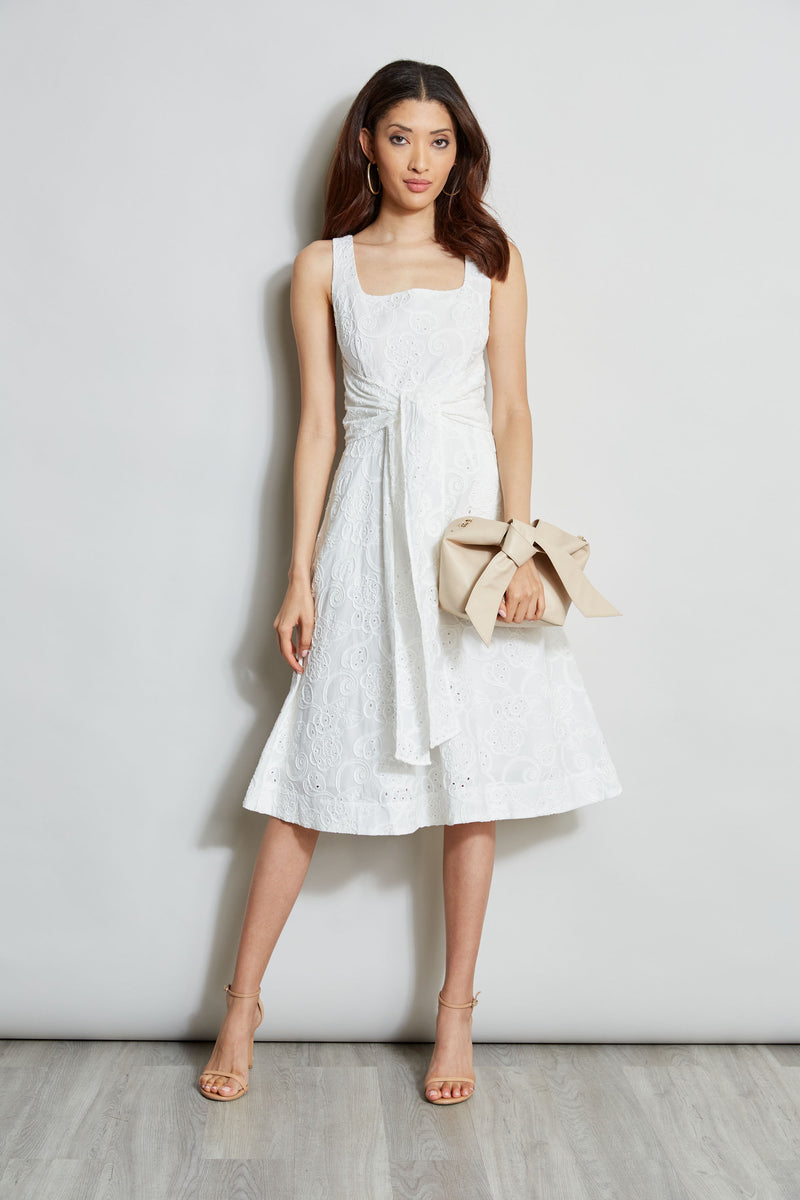 Cotton Eyelet Tie Dress