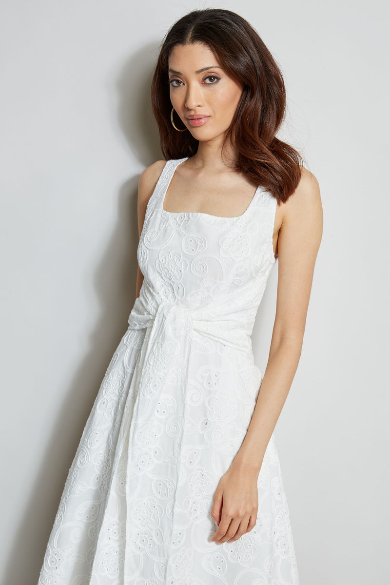 Cotton Eyelet Tie Dress