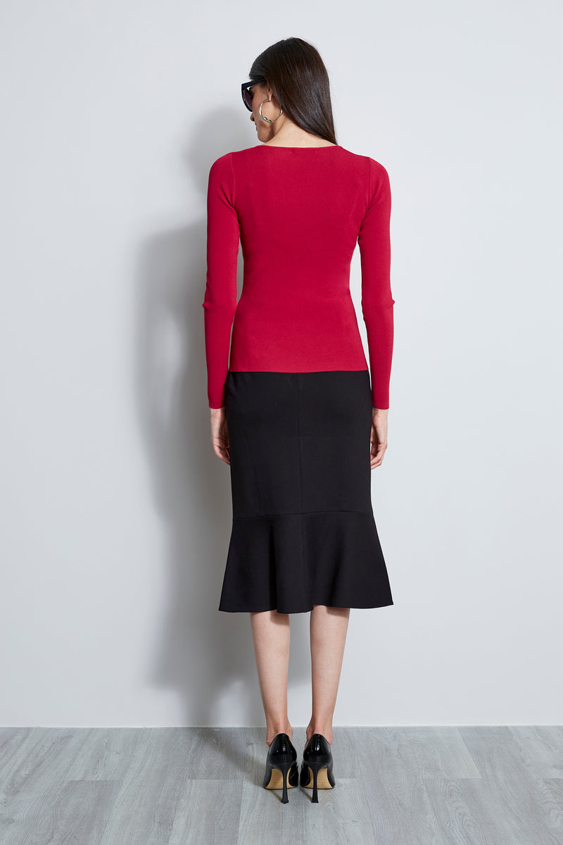 Long Sleeve Cut Out Rib Knit