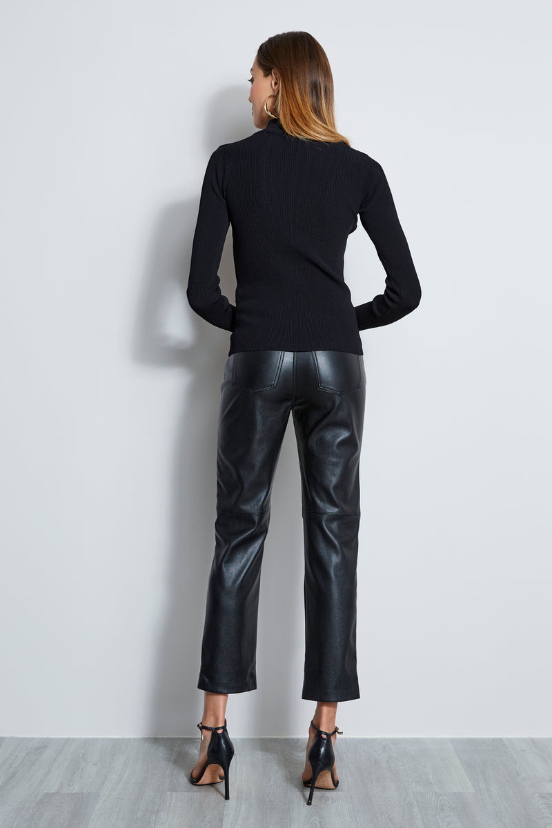 Long Sleeve Mock Neck Keyhole Sweater