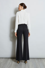 Silk Ruffle Neck Shirt