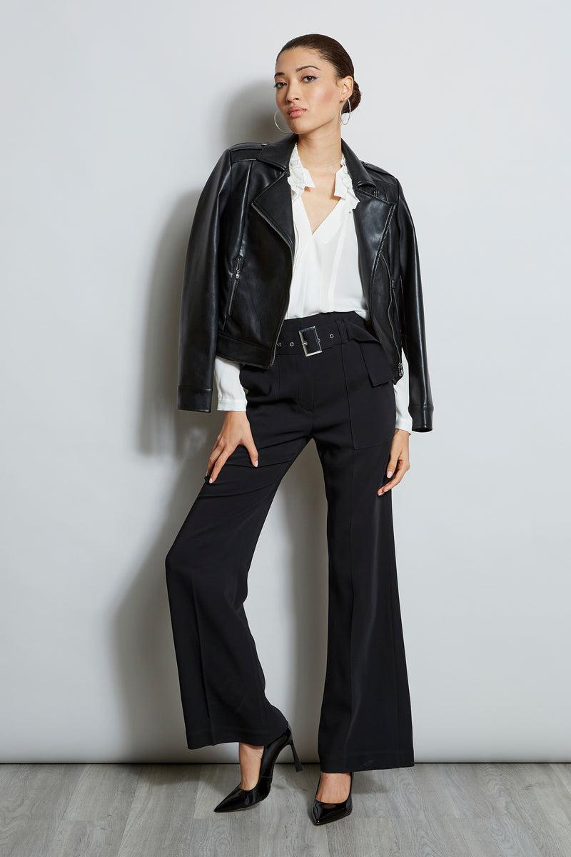 Silk Ruffle Neck Shirt
