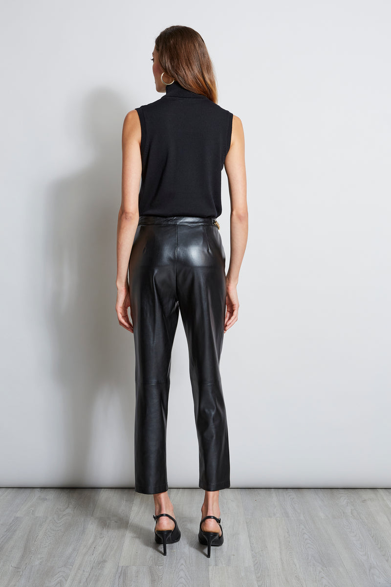 Vegan Leather Chain Pant
