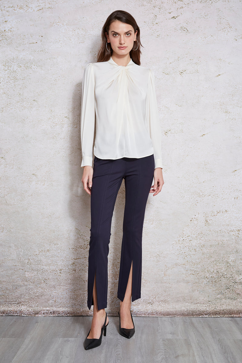 Silk Twist Neck Shirt