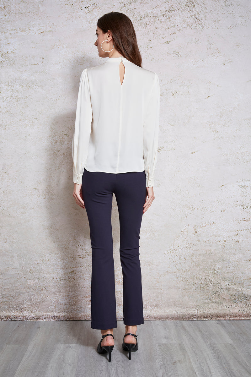 Silk Twist Neck Shirt