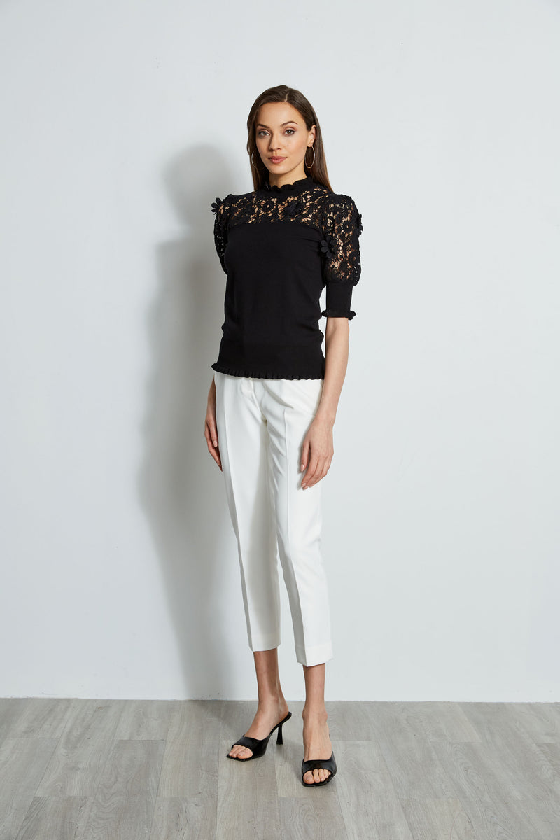 Crochet Inset Sweater