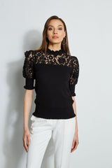Crochet Inset Sweater
