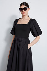 Puff Sleeve Cotton Dress