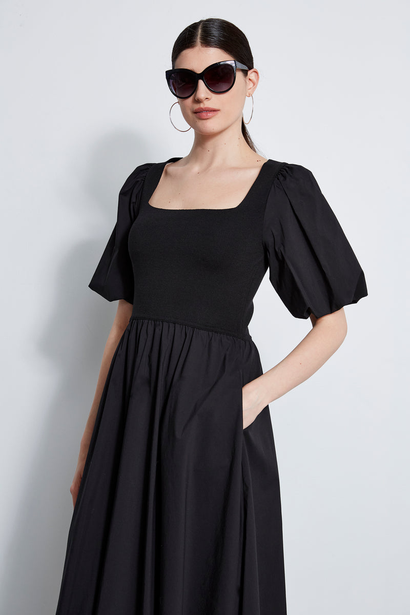 Puff Sleeve Cotton Dress