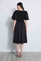 Puff Sleeve Cotton Dress