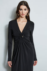 Matte Jersey Twist Detail Dress