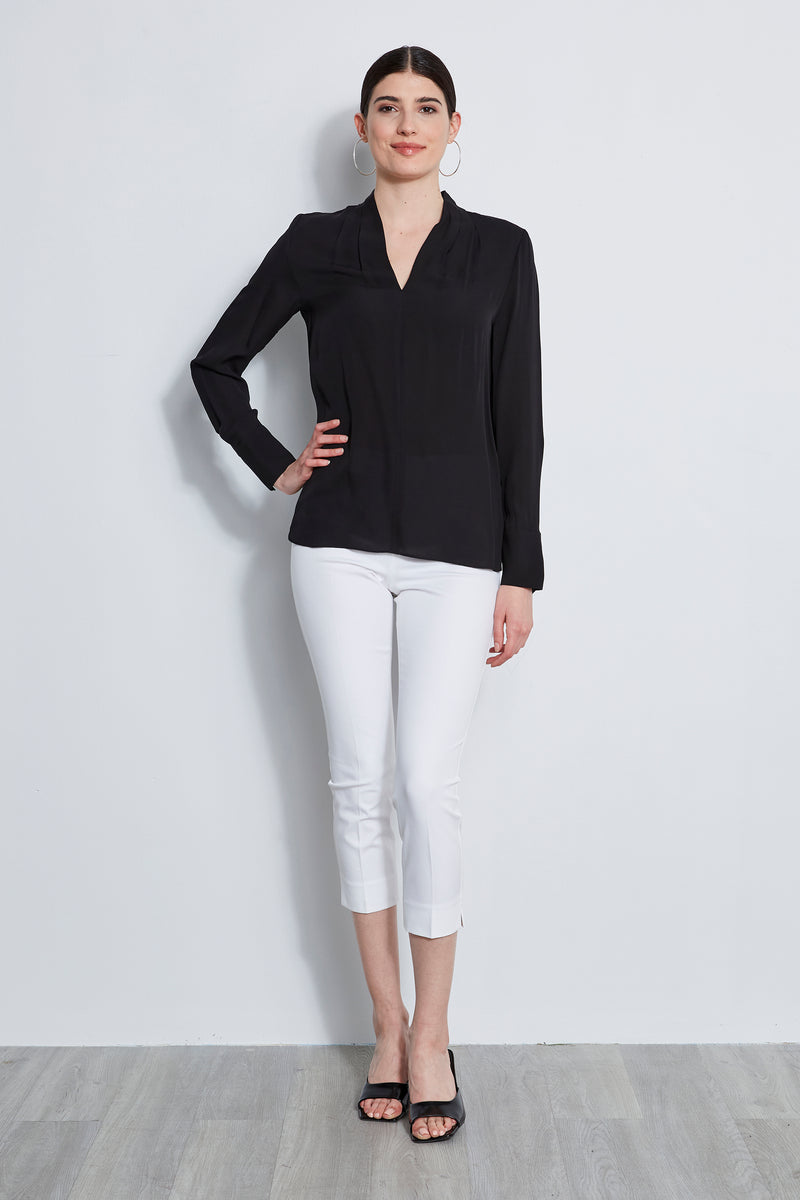 Long Sleeve Silk Contour Shirt