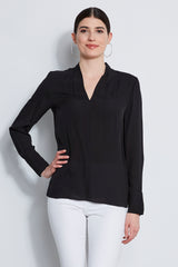 Long Sleeve Silk Contour Shirt