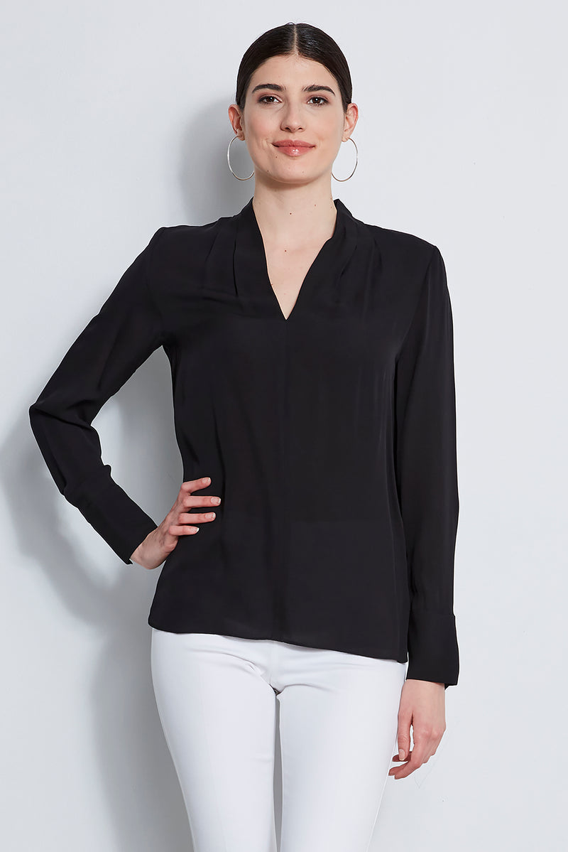 Long Sleeve Silk Contour Shirt