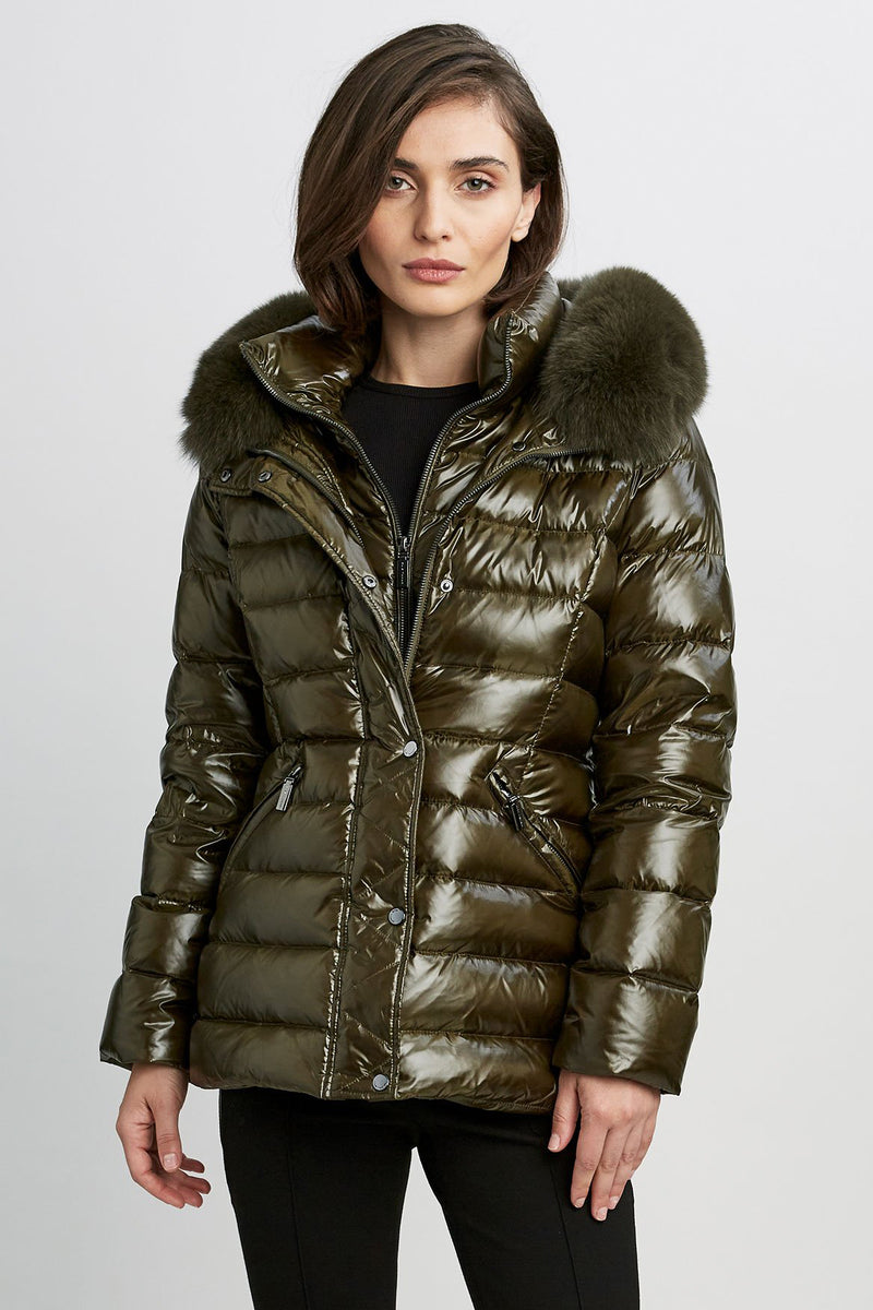 Elie tahari top down puffer coat