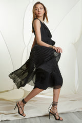 Silk Ruffle Midi Dress