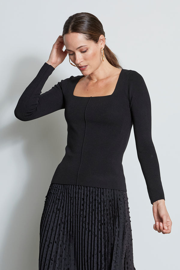 Long Sleeve Square Neck Knit
